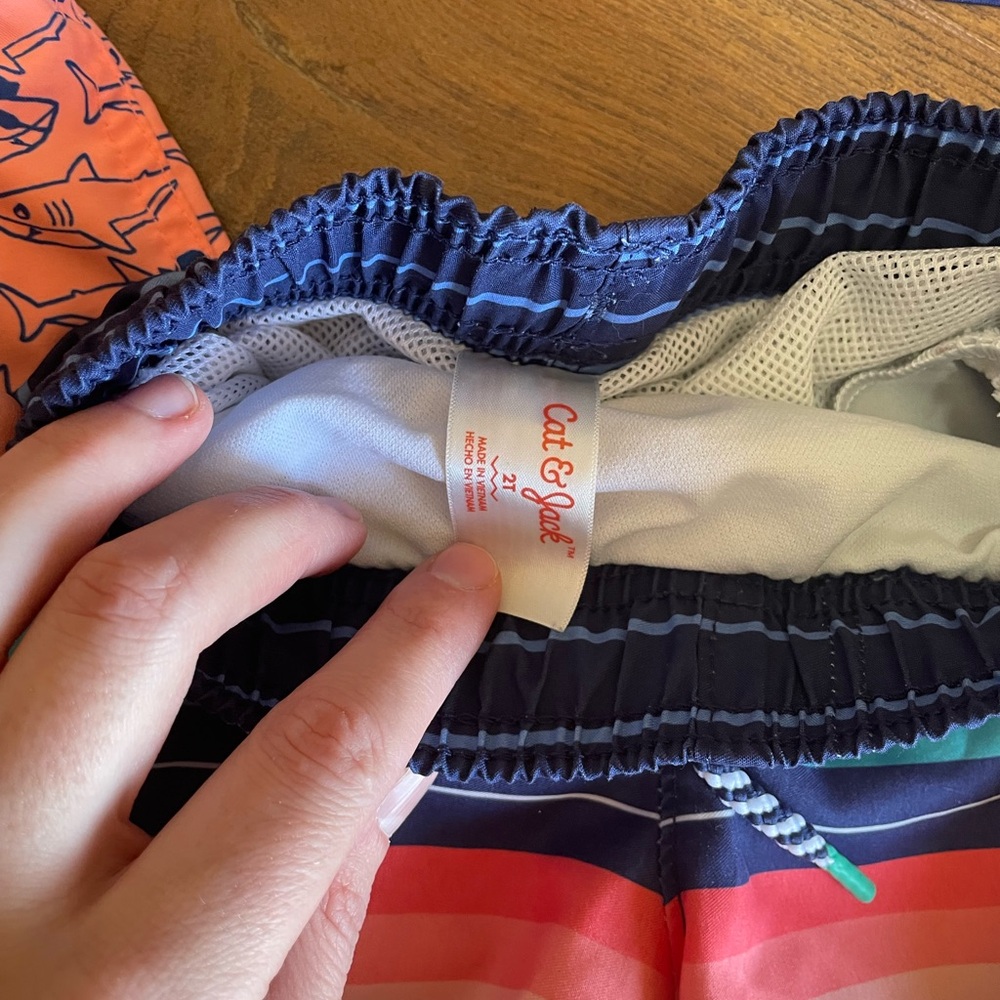 Toddler Boy Blue and Colorful Swim Lot Bundle Cat & Jack Old Navy Swim Trunks - Picture 7 of 11